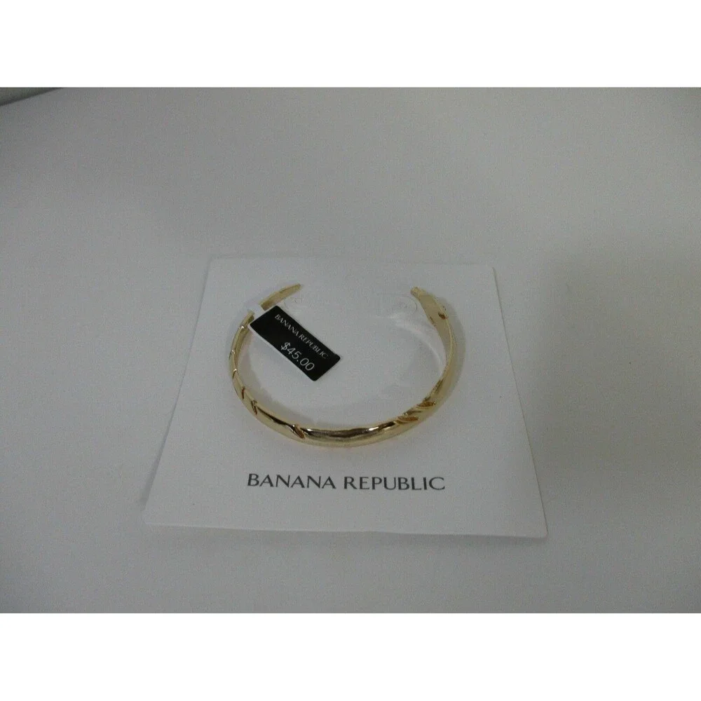 Banana Republic Women's Etched Thin Cuff Bracelet Silver Gold Set of 2 NWT 45 EA